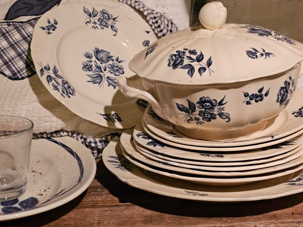 Société ceramique  bouquet bleu terrine plus borden, Ophalen of Verzenden