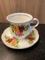 Kop en schoteltje Pink Roses Fine Bone China, Antiek en Kunst, Ophalen