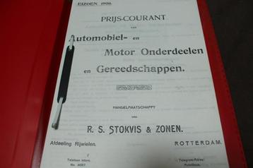 Stokvis 1906 onderdelen catalogus auto's motoren beschikbaar voor biedingen