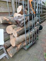 brandhout hardhout boomstammen, Tuin en Terras, Haardhout, Minder dan 3 m³, Blokken, Ophalen, Overige houtsoorten