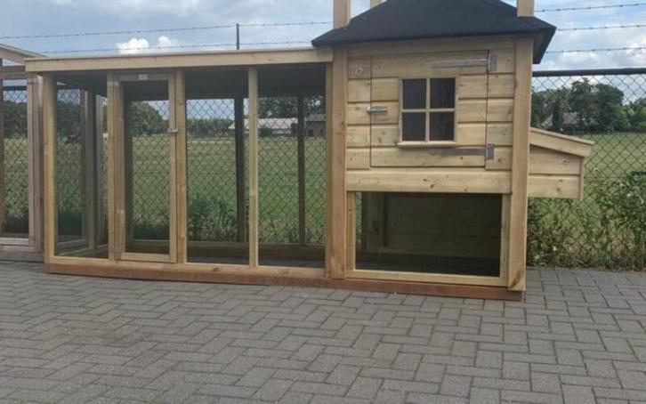 Hooiberg met legnest kippenhok 🪚🐔🔨met ren ook maatwerk, Dieren en Toebehoren, Pluimvee | Toebehoren, Nieuw, Drinken en Voederen