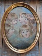 Prachtig Frans schilderijtje engeltjes, Antiek en Kunst, Curiosa en Brocante, Ophalen of Verzenden