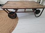 Orginele antieke industriële transportkar/ salontafel, Ophalen, Zo goed als nieuw, Transportkar
