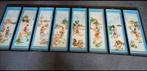 8 grote vintage Swatow Chinese schelpen kunst in lijst, Ophalen