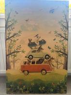 Print op Hout dieren en auto’s, Huis en Inrichting, Ophalen, Gebruikt, 50 tot 75 cm, Print