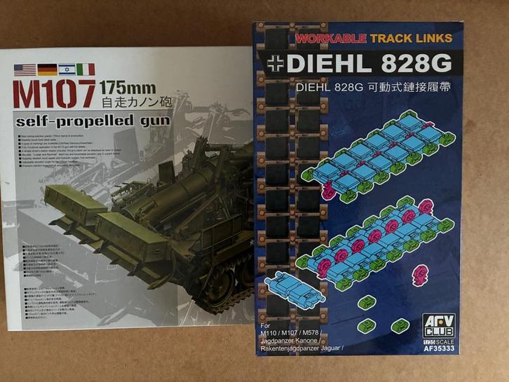 AFV Club 1:35 M107 175mm + AFV Diehl tracks, Hobby en Vrije tijd, Modelbouw | Auto's en Voertuigen, Nieuw, Tank, 1:32 tot 1:50