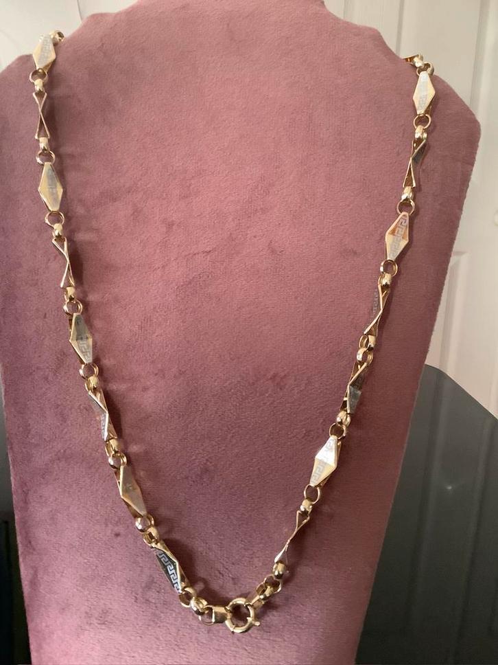 Geweldige vintage gouden ketting Versace collier 14 k 585, Sieraden, Tassen en Uiterlijk, Kettingen, Zo goed als nieuw, Goud, Goud