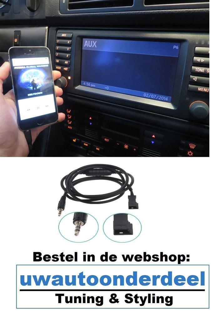 Aux in adapter Bmw E39 E46 E38 E53 X5 Navigatie Iphone 16:9, Auto diversen, Autoradio's, Nieuw, Verzenden