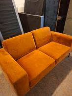 Tweezitsbank | Cognac / Oranje kleur | Fluweel, Ophalen, 150 tot 200 cm, Tweepersoons, 75 tot 100 cm
