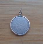 zilveren hanger met gulden munt [710], Overige voorstellingen, Verzenden, Zo goed als nieuw, Zilver