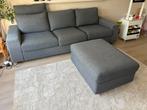 Vimle 3-zitsbank en voetenbank, Huis en Inrichting, Ophalen, 75 tot 100 cm, Zo goed als nieuw, Rechte bank