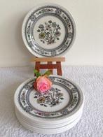 🍀8 Oude Dorset WOOD & SONS Burslem gebaksbordjes rond 1950, Antiek en Kunst, Ophalen of Verzenden