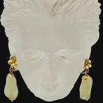Prachtige 14 karaats goud & Jade oorbellen, Sieraden, Tassen en Uiterlijk, Oorbellen, Verzenden, ., Zo goed als nieuw, .