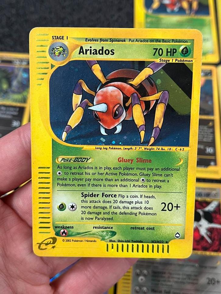 Pokémon Ariados Holo #H3 Aquapolis - Excellent, Hobby en Vrije tijd, Verzamelkaartspellen | Pokémon, Zo goed als nieuw, Losse kaart