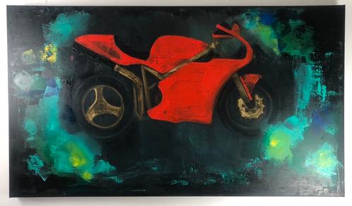 Schilderij Ducati 916 in olieverf, Antiek en Kunst, Kunst | Schilderijen | Abstract, Ophalen of Verzenden