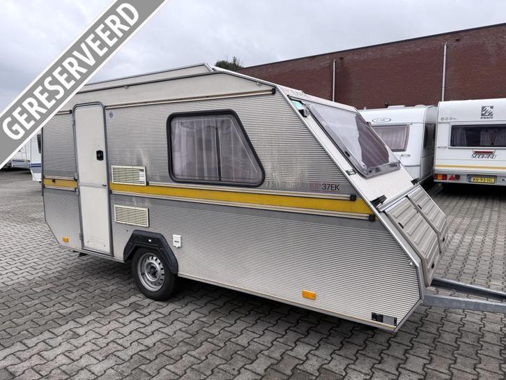Kip Kompakt 37 EK bouwjaar 1991 met luifel, Caravans en Kamperen, Caravans, Bedrijf, tot en met 2, 500 - 750 kg, Standaardzit