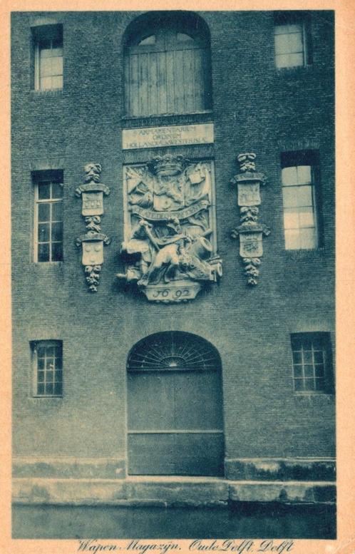 Wapen Magazijn Oude Delft  129093, Verzamelen, Ansichtkaarten | Nederland, Ongelopen, Zuid-Holland, Voor 1920, Ophalen of Verzenden