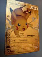 Gouden Pickachu V pokémon kaart ZELDZAAM, Ophalen of Verzenden, Nieuw, Losse kaart