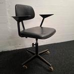 Vintage bureaustoel hoge stoel verstelbaar, Ophalen, Gebruikt, Zwart, Bureaustoel