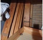 Massief grenen houten vloerdelen/parketvloer 10m2, Gebruikt, 10 m² of meer, 10 tot 30 cm, Hout
