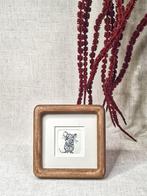 Mini print lieve muis, handgemaakt, met lijstje 10x10 cm, Minder dan 50 cm, Oorspronkelijke maker, Nieuw, Ophalen of Verzenden