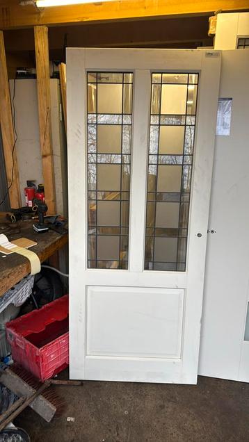 Stompe paneeldeur 88x211.5 cm glasinlood nr 585 beschikbaar voor biedingen
