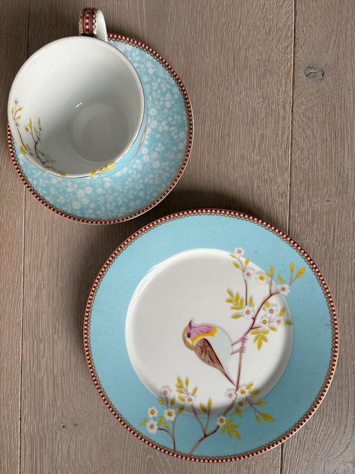 Pip Studio Early Bird Ontbijtset Kop&Schotel + Bord, Huis en Inrichting, Keuken | Servies, Zo goed als nieuw, Bord(en), Overige stijlen