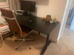 IKEA Bekant Bureau 160x80 - Zwart Beuken, Ophalen, In hoogte verstelbaar, Gebruikt, Bureau