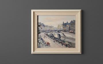Jan Korthals (1916-1972) Stadsgezicht met brug - gesigneerd beschikbaar voor biedingen