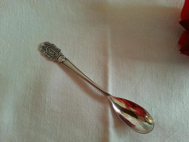 Gero 90 model 409 letterlepeltje A B G J K P R W, Antiek en Kunst, Antiek | Bestek, Verzenden