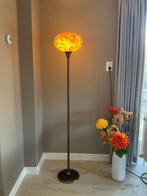 Jr 30 messing staande lamp met gevlekte opaline kap, Huis en Inrichting, Lampen | Vloerlampen, Ophalen, Gebruikt, Glas, 150 tot 200 cm