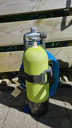 Duikfles 5 liter met kraan, netje, voet en backplate., Ophalen, Gebruikt, Duikfles