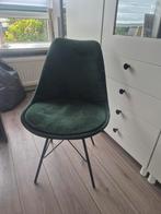 3 groene velvet eetstoelen, Huis en Inrichting, Stoelen, Ophalen, Overige kleuren, Drie, Zo goed als nieuw