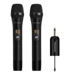 2 microfoon W2 UHF draadloos microfoonsysteem Handheld LED-m, Ophalen of Verzenden, Zo goed als nieuw, Zangmicrofoon, Draadloos