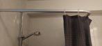 Douchestang halfrond plus gordijn met ringen, Huis en Inrichting, Ophalen, Zo goed als nieuw, Grijs, Overige typen
