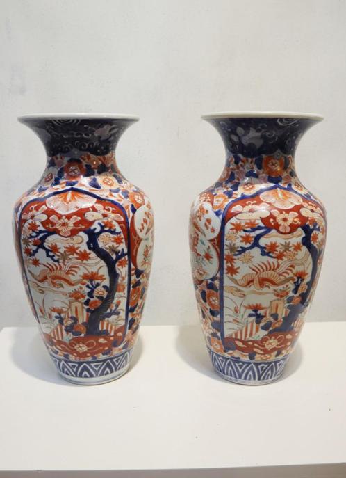 Set antieke Imari porseleinen vazen, Antiek en Kunst, Antiek | Porselein, Ophalen of Verzenden