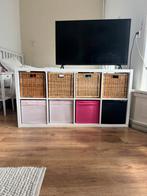 IKEA KALLAX kast acht vakken wit, Ophalen, Kunststof, Gebruikt, 100 tot 150 cm