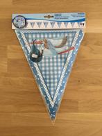Vlaggenlijn / slinger ooievaar blauw - 10 m |geboorte jongen, Ophalen of Verzenden, Nieuw, Versiering, Geboorte of Huwelijk