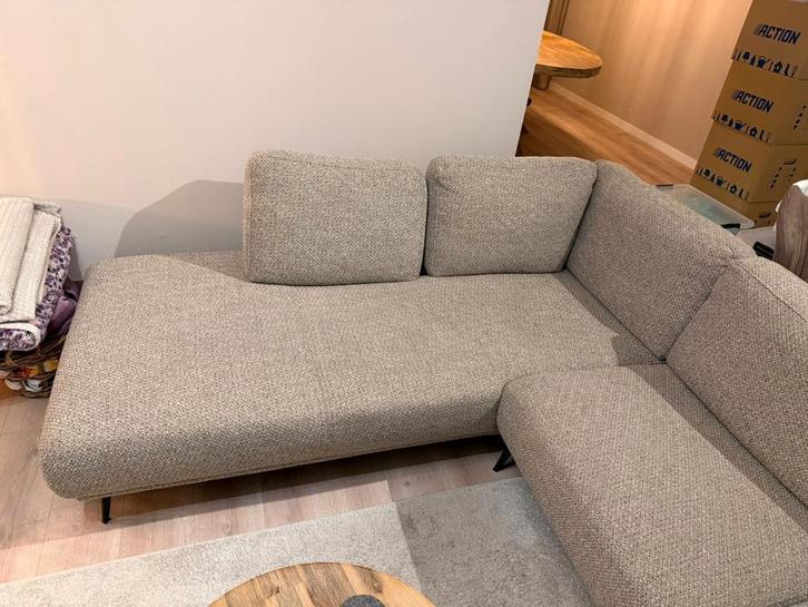 Stoffen hoekbank, Huis en Inrichting, Banken | Sofa's en Chaises Longues, Zo goed als nieuw, Vierpersoons of meer, 250 tot 300 cm