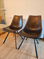 Goossens Eetkamerstoelen - Bycasta Leder, Huis en Inrichting, Stoelen, Ophalen, Gebruikt, Twee, Bruin