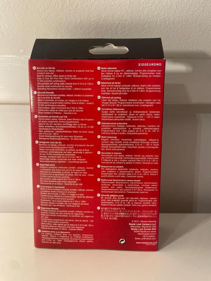 Master Lock Laptopslot - Nieuw in verpakking, Computers en Software, Antivirus- en Beveiligingssoftware, Nieuw, MacOS, Ophalen of Verzenden
