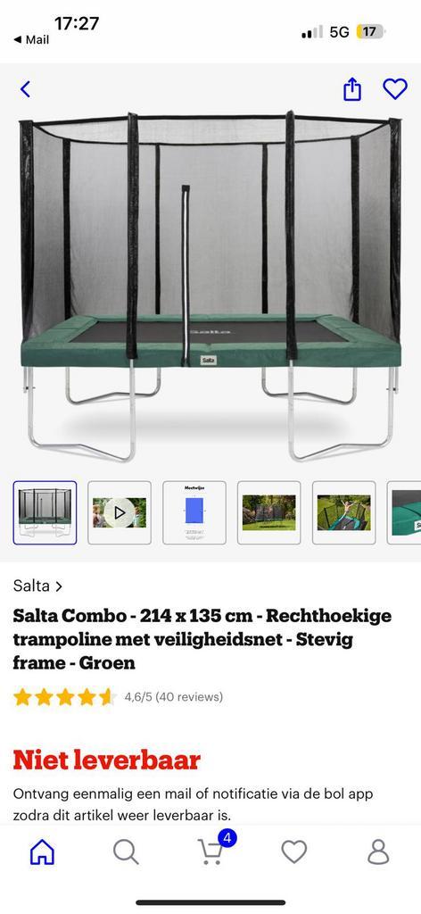 Salta trampoline rechthoekig, zo goed als nieuw!, Kinderen en Baby's, Speelgoed | Buiten | Trampolines, Zo goed als nieuw, Ophalen