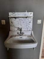 Vintage wastafel met marmeren planchet, Ophalen, Gebruikt