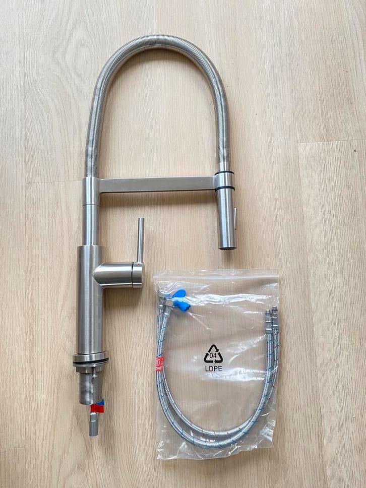 Lanesto Exclusivo RVS met spoeldouche nieuw ongebruikt, Doe-het-zelf en Verbouw, Sanitair, Zo goed als nieuw, Kraan, Rvs, Ophalen of Verzenden