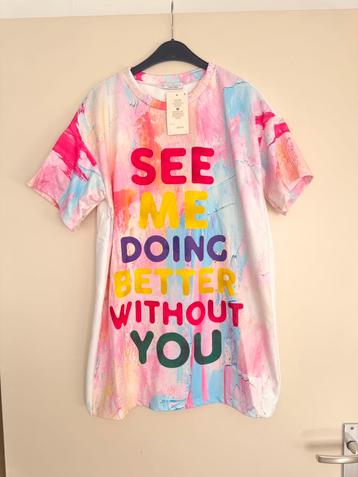 Lang t-shirt met opdruk one size beschikbaar voor biedingen