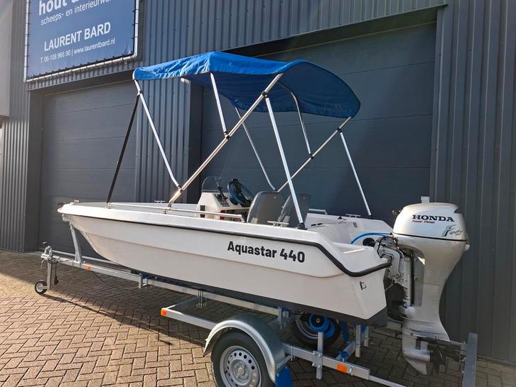 Prachtige AquaStar 440 + Honda 10PK 4 Takt, Watersport en Boten, Vis- en Consoleboten, 3 tot 6 meter, Benzine, Buitenboordmotor