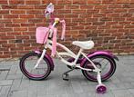 Kinderfiets 16 inch met zijwieltjes roze met wit, Fietsen en Brommers, Fietsen | Kinderfietsjes, Ophalen, Gebruikt, 16 tot 20 inch
