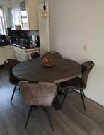 Ronde eet tafel met 4 stoelen, Huis en Inrichting, Tafels | Eettafels, Ophalen, Gebruikt, Rond, Vier personen