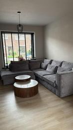 Velvet zilver grijs hoekbank zogoedalsnieuw, Huis en Inrichting, Banken | Complete zithoeken, Ophalen, Zo goed als nieuw