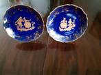 2 Limoges blauwe sier bordjes, Verzenden